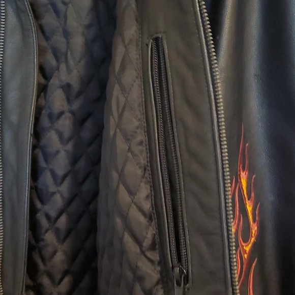 Harley Davidson Vintage Flame Ride Free Leather Jacket Size2XL RARE SIZE - Picture 14 of 17